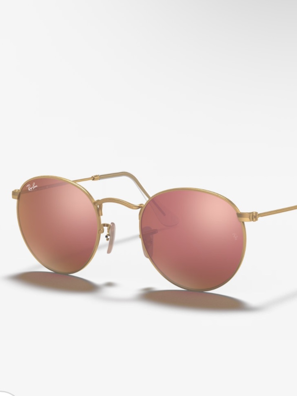Ray-Ban Gold Frame Sunglasses with Pink Lenses